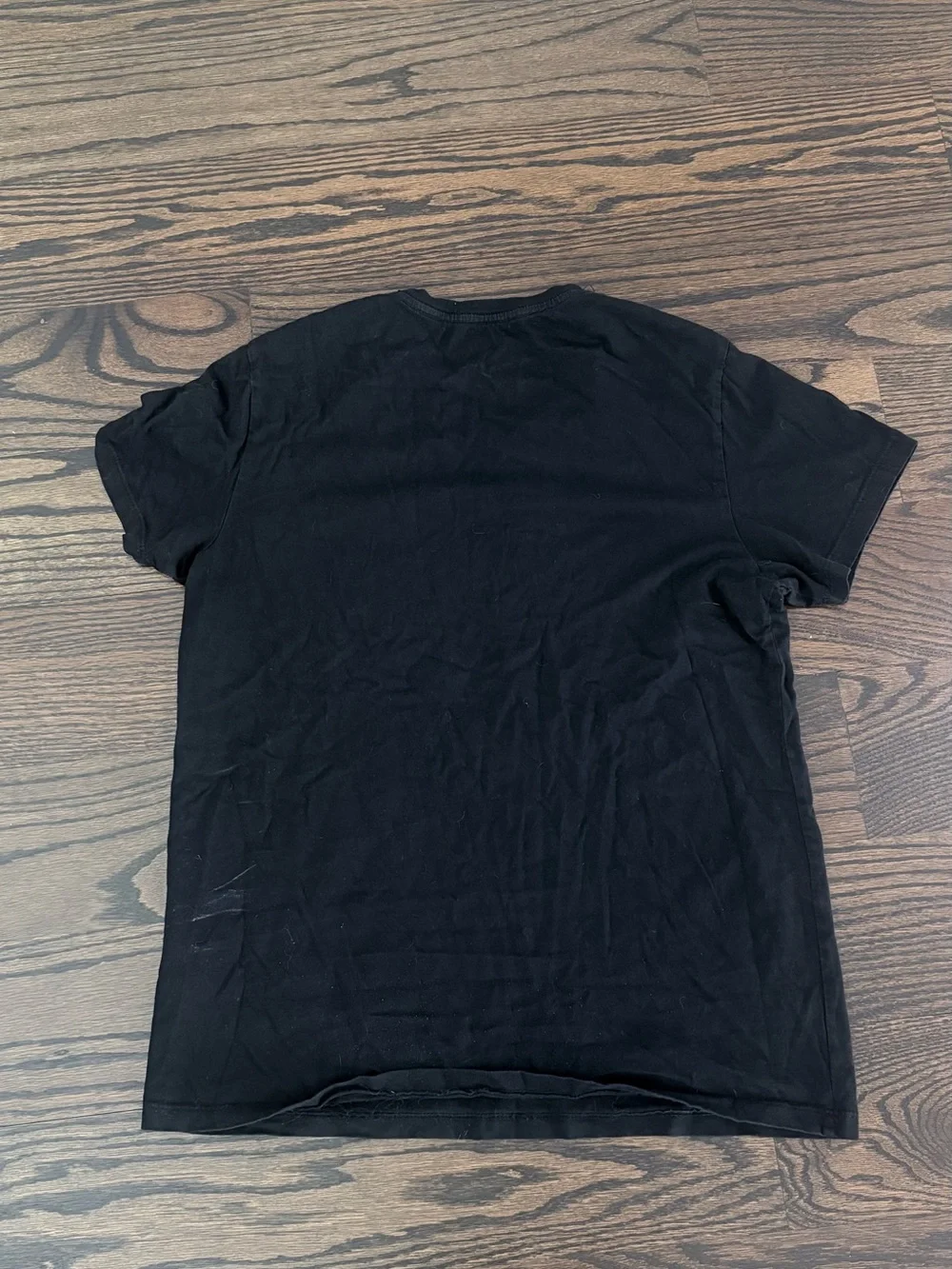 True Religion Black Short-Sleeve Graphic Tee with White Logo